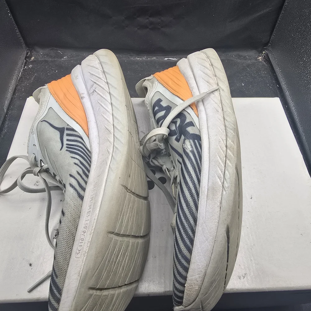 Hoka One One Men's Shoes -‎ Cream, Blue, and Orange
